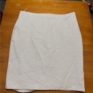 Marks & Spencer White and Purple Geometric Pencil Skirt